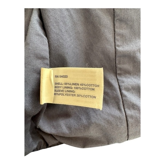 Gap Moto Jacket Mock Neck Zip Up Long Sleeve Linen Blend Blue Womens Small - Picture 8 of 13